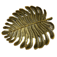 Декор Пальмовый лист большой 29х25 см бронза с позолотой 104079